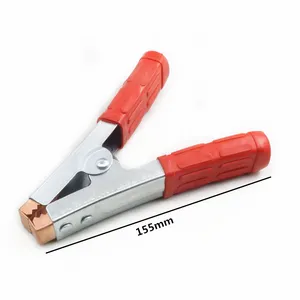 Isolatie Batterij Alligator Clips Gegalvaniseerd Ijzer 500A 155Mm Krokodil Clips Metalen Draad Alligator Clip Rood Zwart 70-215mm BC-C1