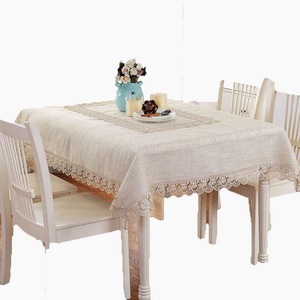 Tovaglia Rettangolare Fatta a Mano 60x120 in Lino con Pizzo per Cene Eleganti Copertura <span class=keywords><strong>Tavola</strong></span> per Occasioni Speciali - Product Image 1