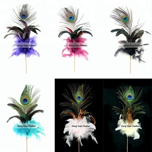 Décoratif Pics Floraux <span class=keywords><strong>Paon</strong></span> Plume Choix Pour Décorer Les Mariages, Les Parties et Les Arrangements Floraux - Product Image 4