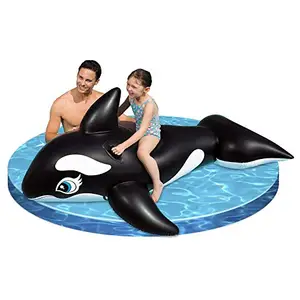advertising black dolphin inflatable floating animal rider