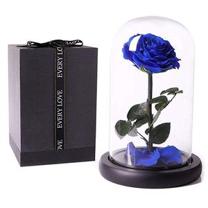 Forever Real Rose Everlasting Flower Preserved Fresh Flower Live <strong>Enchanted</strong> Rose in Glass Dome Cover with Gift Box - Product Image 1