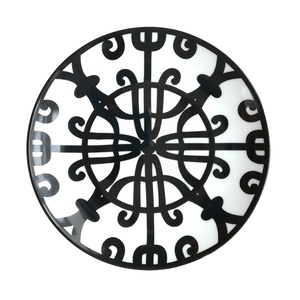 Placa de cena barata de plata <span class=keywords><strong>en</strong></span> relieve blanca para el <span class=keywords><strong>restaurante</strong></span> del banquete de boda - Product Image 1