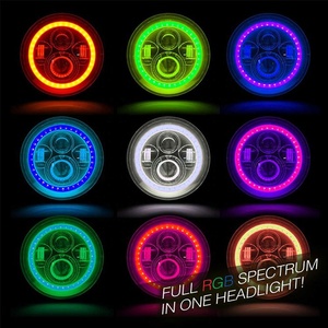 Punto 7 pulgadas ronda Led <span class=keywords><strong>faro</strong></span> Hi/Lo haz faros Omni-direccional ajustar anillo adaptador entre corchetes para Jeep wrangler JL - Product Image 3