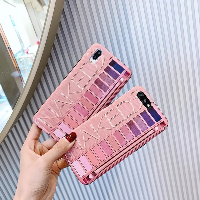 new arrival makeup phone shell eye shadow back soft tpu phone case for apple iphone xs x xr 9 8 7 6