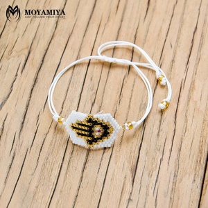 En gros Moyamiya <span class=keywords><strong>miyuki</strong></span> <span class=keywords><strong>pierre</strong></span> main hamsa fatima main chanceux paume bracelet chaîne simple - Product Image 2