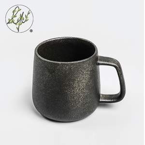 Punto negro Metal esmalte de porcelana café agua tazas - Product Image 1