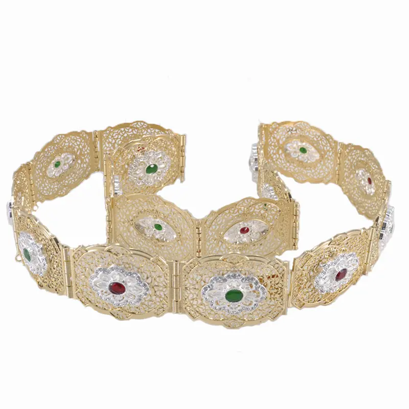 Ceinture de bijoux pour femmes, en strass, Caftan, plaqué or et argent, mode européenne, chaîne de taille