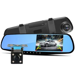 4.3'' 1080P Dual Lens Car Auto DVR Rearview Mirror Car camera Dash Cam Recorder+Rear View Camera Kit