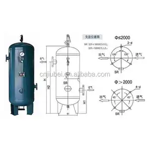 Vertical 1000l air compressor parts stainless air receive storage gas tank