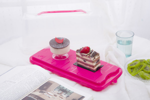 Boîte à pain en plastique sans BPA, transparente, de haute qualité, hermétique, de qualité alimentaire, <span class=keywords><strong>porte</strong></span>-gâteaux, avec couvercle et poignée - Product Image 5