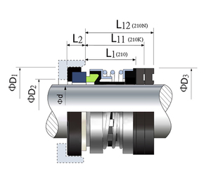 HQ210/210 K/210N Alternative À John Crane Type 2100 kaco <span class=keywords><strong>vulcain</strong></span> joint mécanique - Product Image 4