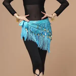 Kadın Aksesuarları Sequins Püskül Üçgen Wrap Kostüm Şal Şifon fringe oryantal dans cıngıllı şal
