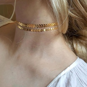Libre de la muestra de encargo de capas collar de cadena de oro gargantilla - Product Image 2