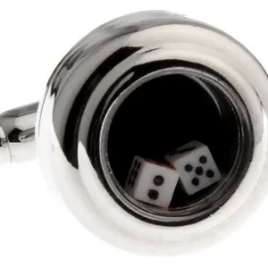 Men's 2PCS Rhodium Plated Dice Cufflinks