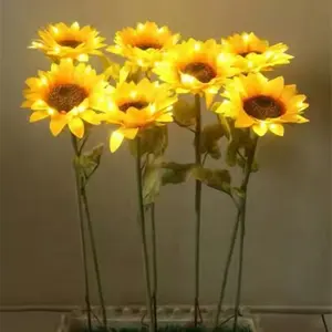 Promotional Holiday Decoration Lighting High-grade matte cloth Flower LED Sunflower Light