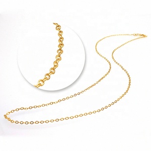Classico 1.5mm di spessore 18K placcato in <span class=keywords><strong>oro</strong></span> a buon mercato all'ingrosso in acciaio inox <span class=keywords><strong>sottile</strong></span> Fine collegamento O cavo <span class=keywords><strong>collana</strong></span> a catena per la creazione di gioielli - Product Image 1