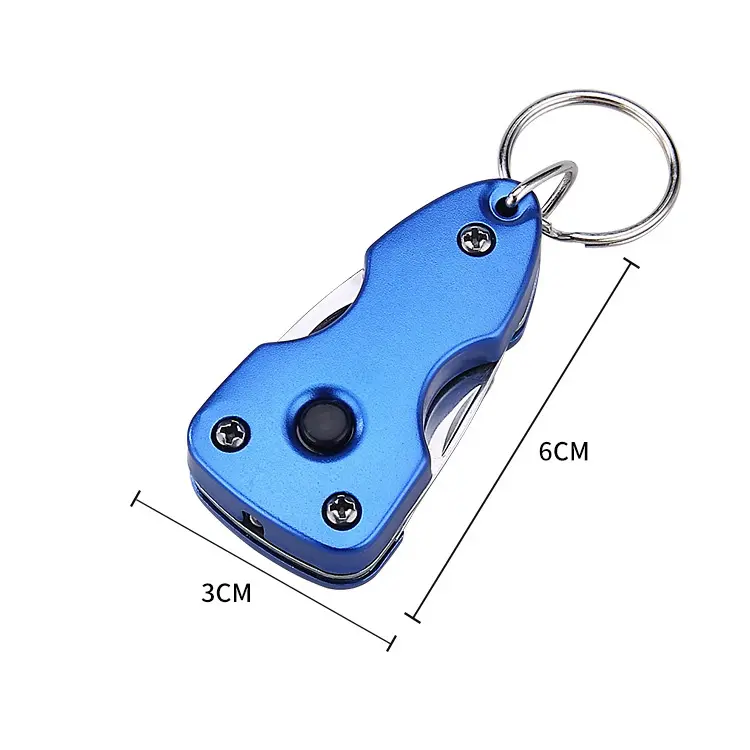 7 in 1 multifunction EDC tool keychain with LED light