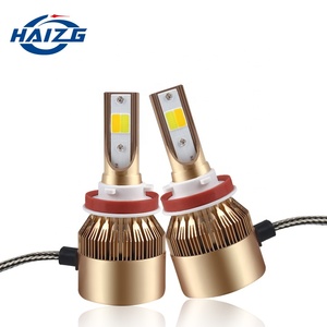 Haizg Cob Dubbele Kleur <span class=keywords><strong>C6</strong></span> <span class=keywords><strong>Led</strong></span> Koplampen H4 H11 <span class=keywords><strong>Led</strong></span> Autolampen Auto Accessoires
