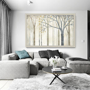 Nouveau design bois naturel couleur art <span class=keywords><strong>impressionniste</strong></span> bouleau forêt peinture arbre de vie - Product Image 2