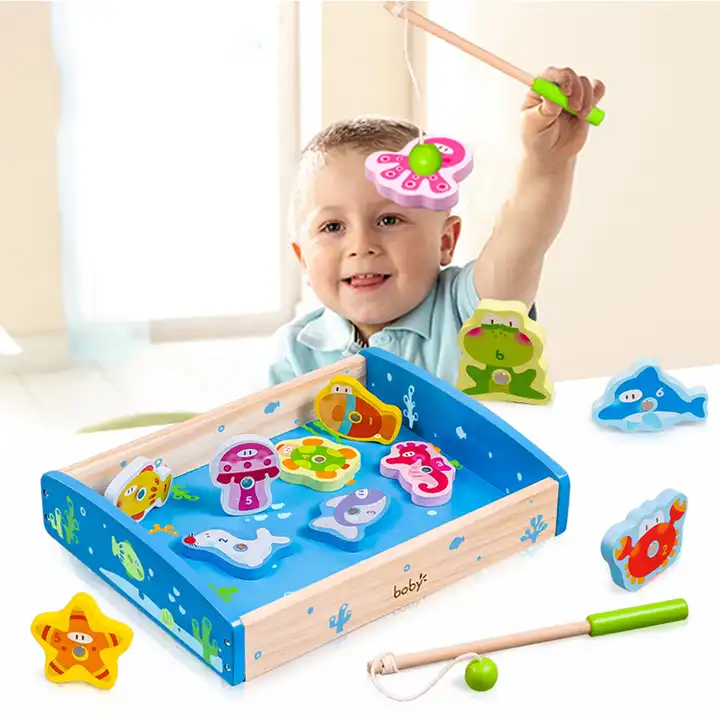 Educational Wooden Fishing Game Puzzle Kids