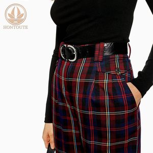 2019 Coton Jean Skinny Écossais À Carreaux À La Mode Femme <span class=keywords><strong>Pantalon</strong></span> - Product Image 2