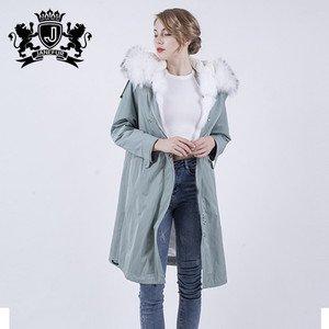 Nouveau Design <span class=keywords><strong>De</strong></span> Mode Style Réel <span class=keywords><strong>De</strong></span> Fourrure Doublé Ladies Rose Parka Manteau Avec Fourrure <span class=keywords><strong>De</strong></span> Raton Laveur Capot - Product Image 6