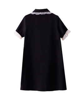 2025 Summer High Quality Guangzhou Knitting Manufacturer Short <strong>Sleeve</strong> Peter Pan Collar <strong>Chiffon</strong> Embroidery <strong>Midi</strong> <strong>Dress</strong> - Product Image 2