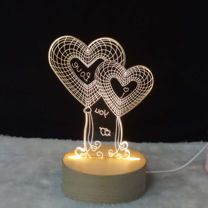 Lampu LED bentuk burung hantu 3D, lampu malam akrilik USB untuk meja malam, kamar tidur, hadiah, lampu kayu putih hangat, lampu Led lucu - Product Image 2
