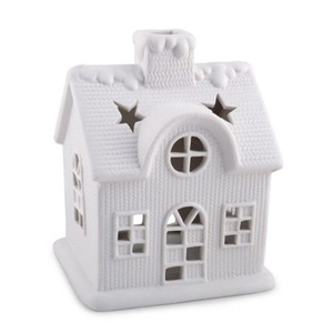 Casa di natale per decorazioni in ceramica leggera Bisque non verniciata - Product Image 1