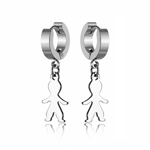Arrivée femmes fines boucles d'oreilles en acier inoxydable avec petit garçon coeur enfants étoiles lapin goutte oreille Huggies Design élégant - Product Image 1