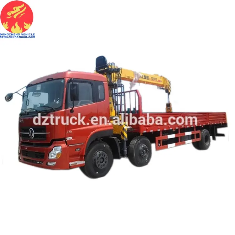 good quality dongfeng tianlong 16ton crane truck, 8X4 truck with loading crane