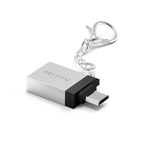 Venta al por mayor de moda <span class=keywords><strong>OTG</strong></span> de aleación de aluminio de tipo-c/micro USB <span class=keywords><strong>cable</strong></span> <span class=keywords><strong>adaptador</strong></span> de teléfono de datos con la cadena - Product Image 2