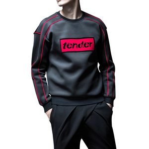 Nueva primavera diseño de tela personalizado y rayas en contraste de caída de hombro hombre Jersey Sudadera con capucha - Product Image 5
