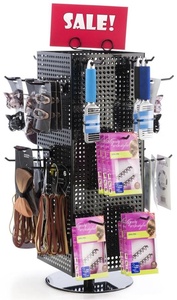 4 Mặt Spinner Hiển Thị Giá Cửa Hàng Bán Buôn Pegboard Hooks Tóc Ban Nhạc Hiển Thị Đứng Hiện Đại Tùy Chỉnh 7 Ngày Kim Loại, Sắt CN;GUA - Product Image 3