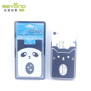 Usine de bande dessinée <span class=keywords><strong>panda</strong></span> conception silicone mobile téléphone carte de poche - Product Image 3