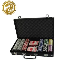300 개/대 (fly Ash) 카지노 Texas Poker 칩 Sets 와 Metal Box Aluminum Case/상자/가방