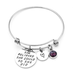 Loftily <span class=keywords><strong>ella</strong></span> creía que podía por que lo 12 meses piedras positiva inspiración cumpleaños Regalos pulseras del encanto - Product Image 2