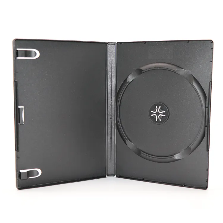 Standart plastik DVD kılıfı 14mm müzik film Jewel tek depolama siyah DVD kutusu CD kutusu