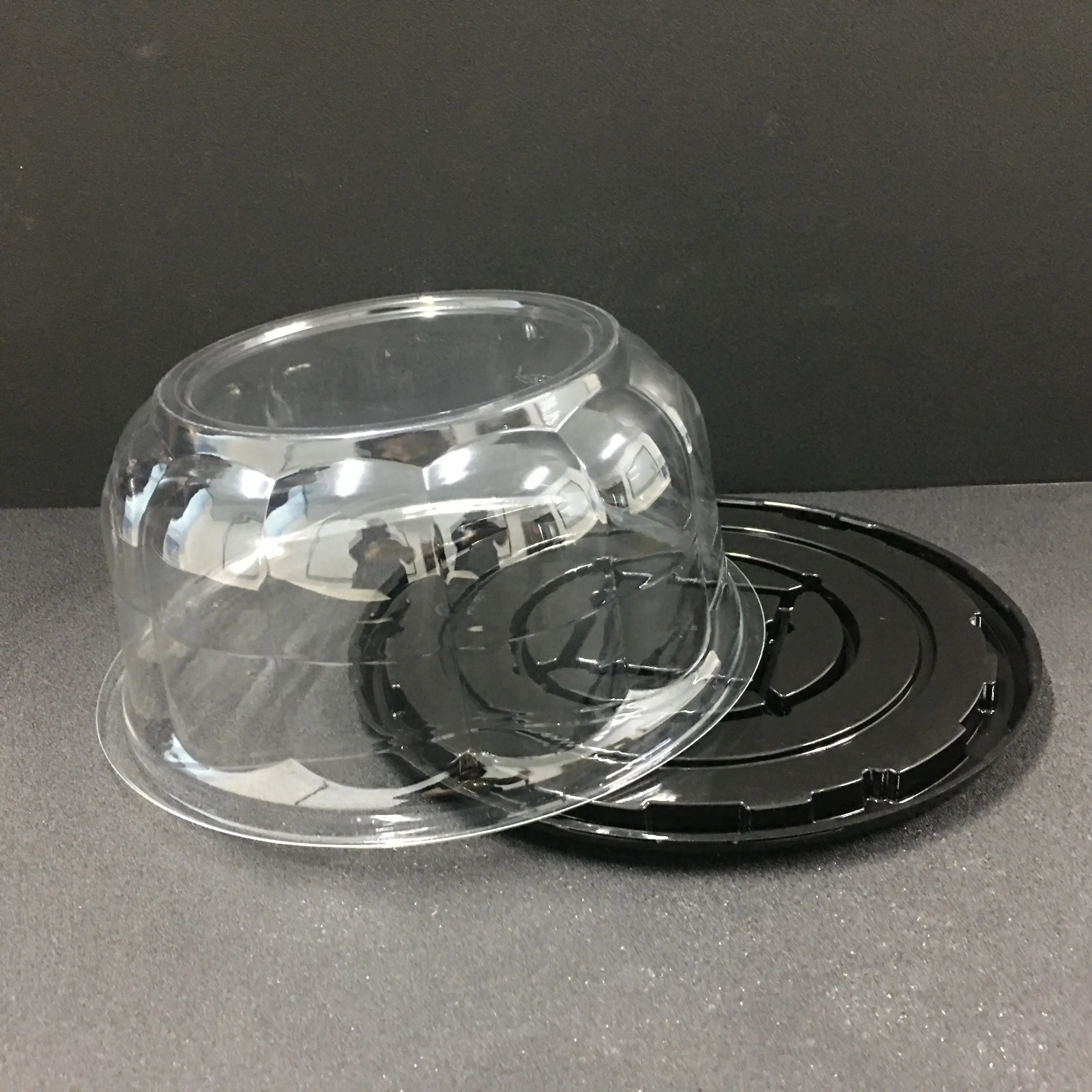 Base redonda e dome de plástico barato recipiente de bolo de casamento ou caixa