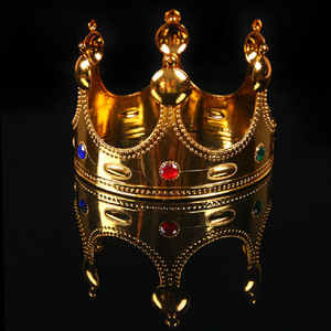 Nouvelle couronne royale dorée et argentée en plastique, uniforme, code roi, grande couronne, gâteau d'anniversaire, couronne de <span class=keywords><strong>prince</strong></span> en cuivre - Product Image 3
