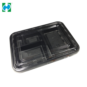 Fabricación desechables de plástico negro embalaje contenedor alimentos/frutas/Sushi/bandeja de carne - Product Image 1