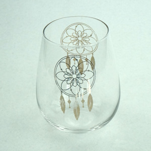 Good quality beautiful custom imprinted logo personalized Stemless wine goblets from glass for Mother's Days. - Product Image 4