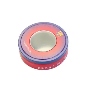 Small round metal gift case watch tin box with transparent plastic PVC window lid for chocolate mint candy packaging box