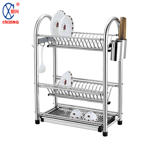 La cocina de gran capacidad de almacenamiento de titular de <span class=keywords><strong>3</strong></span> <span class=keywords><strong>niveles</strong></span> plato de acero inoxidable <span class=keywords><strong>escurridor</strong></span> estante - Product Image 2