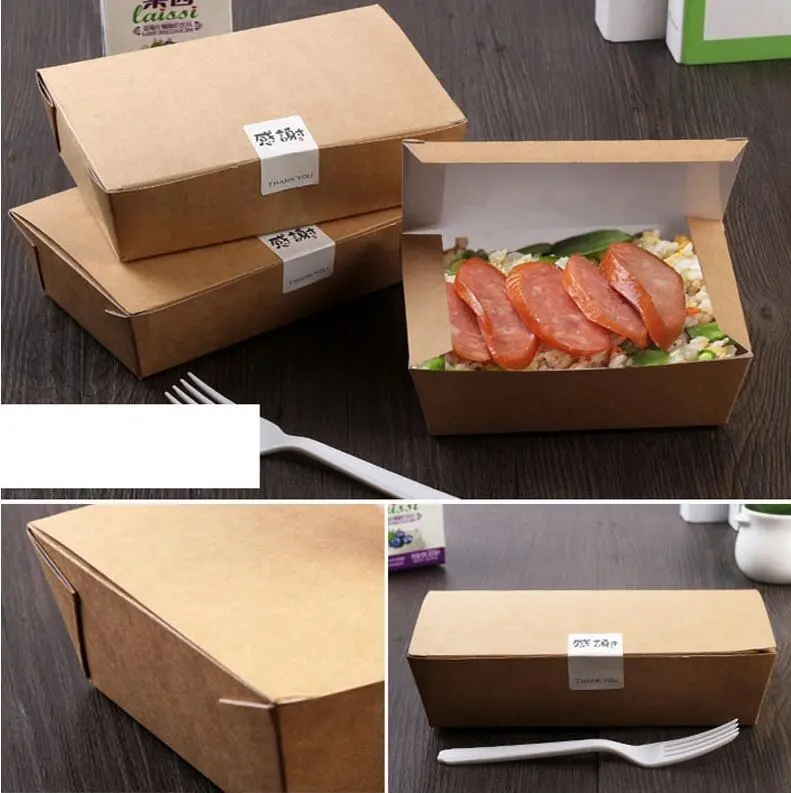 Boîte à déjeuner Bento en papier jetable pour micro-ondes, conteneur de nourriture à emporter pliable, emballage de sushi, boîte de togo