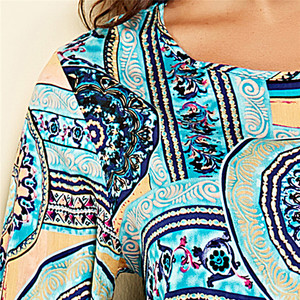 El servicio ODM 2019 primavera otoñ<span class=keywords><strong>o</strong></span> Casual suelto <span class=keywords><strong>O</strong></span> cuello nacional manga larga las mujeres Maxi vestido - Product Image 5