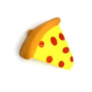 promotional children toy Customized logo squishy pizza PU stress ball soft slow rising antistress ball keychains gifts