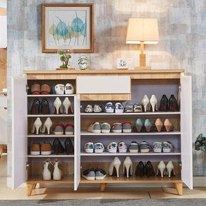 Armario nórdico de madera <span class=keywords><strong>para</strong></span> <span class=keywords><strong>zapatos</strong></span>, armario de almacenamiento sencillo, Zapatero - Product Image 3