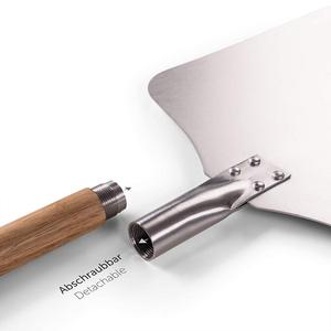 Staccabile in legno di gomma 12 pollici alluminio metallo bucce per <span class=keywords><strong>Pizza</strong></span> pala spatola per <span class=keywords><strong>Pizza</strong></span> strumenti per forno - Product Image 6