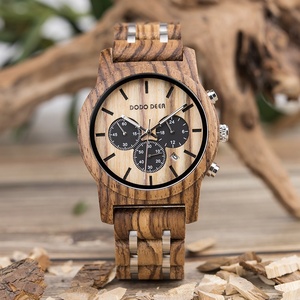 Montre-bracelet à quartz, mode, bois naturel, bracelet en acier inoxydable, luxe, sport, date automatique, cadran à aiguilles, chronographe, boîtier de 5 mm, unisexe - Product Image 4